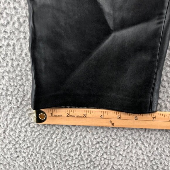 Aritzia Wilfred Pants Womens 10 Melina Black Polyurethane Vegan Leather Straight - Picture 11 of 12